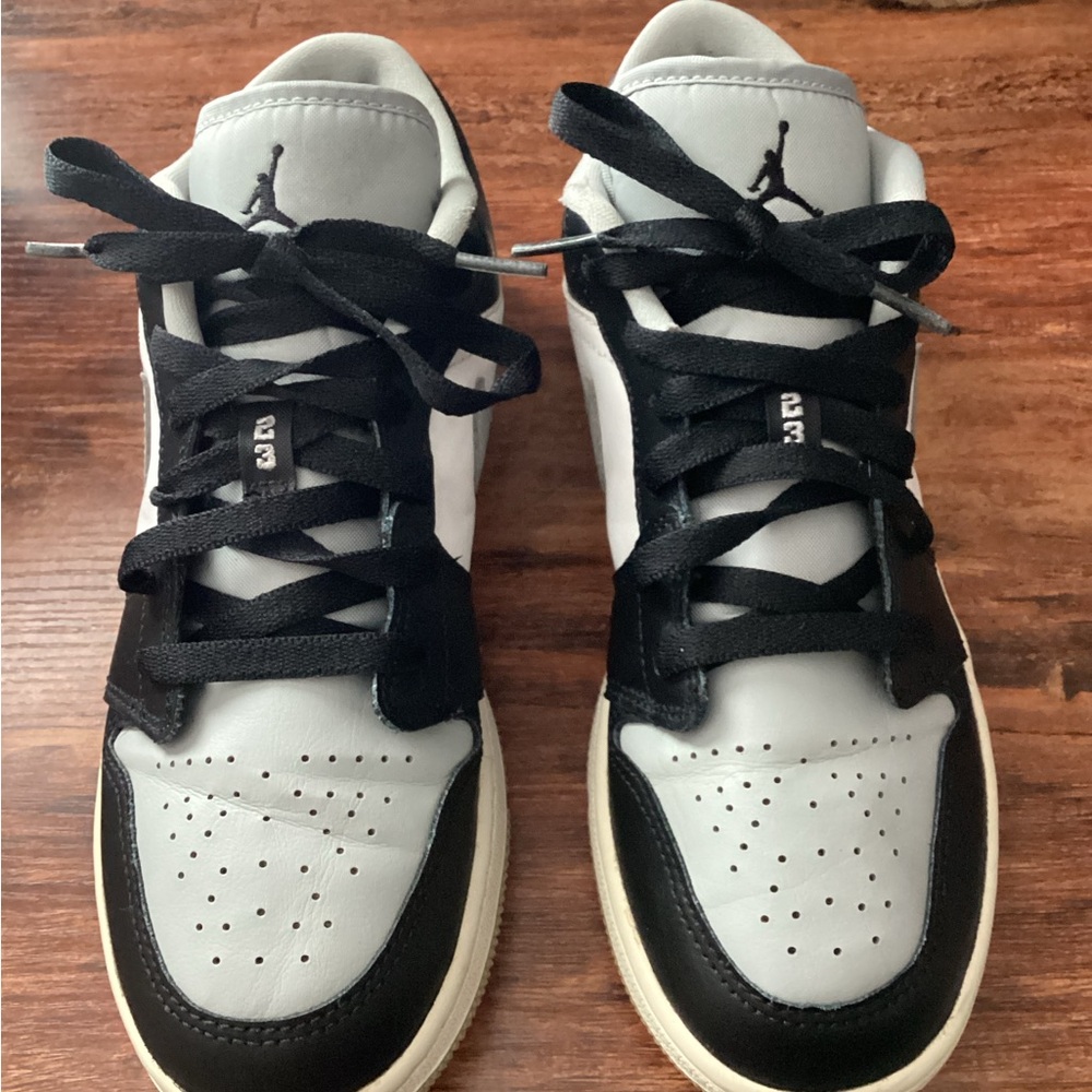 Jordan Black and Gray Sneakers Big boy size 6y